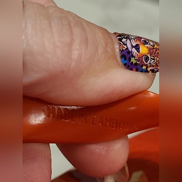 Tory Burch TPU/EVA Flip Flop Sandals Poppy Red Crazy Logo Gold Logo | 8 - Picture 5 of 9